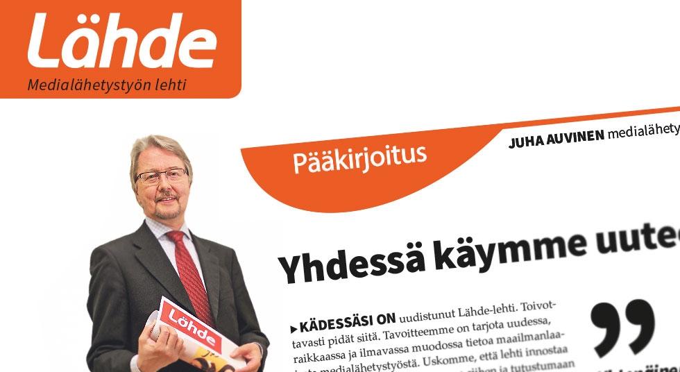 Lähde-lehden pääkirjoituskuvassa Juha Auvinen.