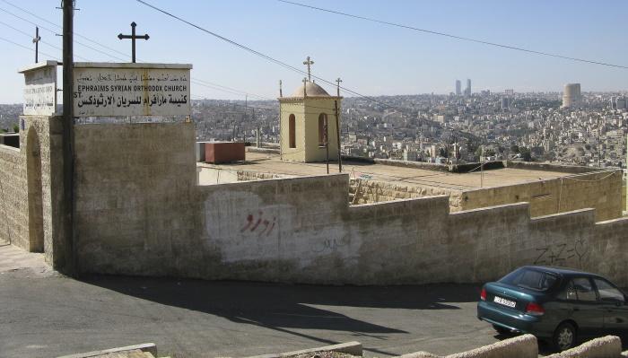 Jordaniassa sijaitseva syyrialaistaustainen kirkko.