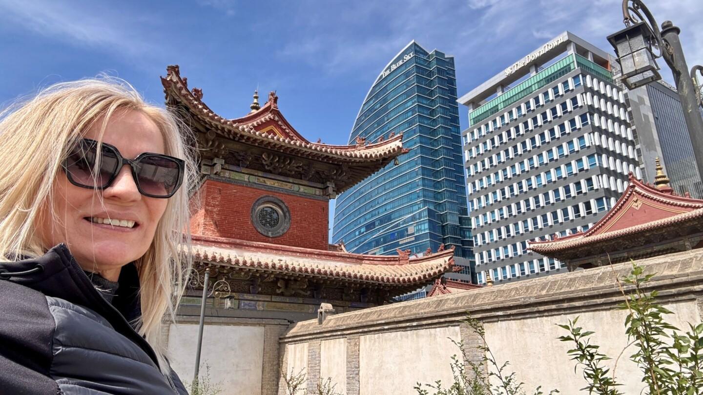 Sirpa Rissanen Ulaanbaatarissa, Mongoliassa.